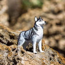 Siberian Husky Figurine - Detailed 3.25" Plastic Model Figure - Fun Education...