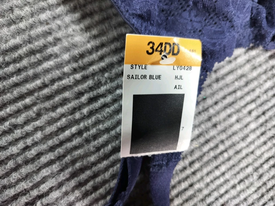 Sujetador Lilyette azul marinero 34DD con aros sin forro correa de escote abierto cobertura completa Foto 3 de 4