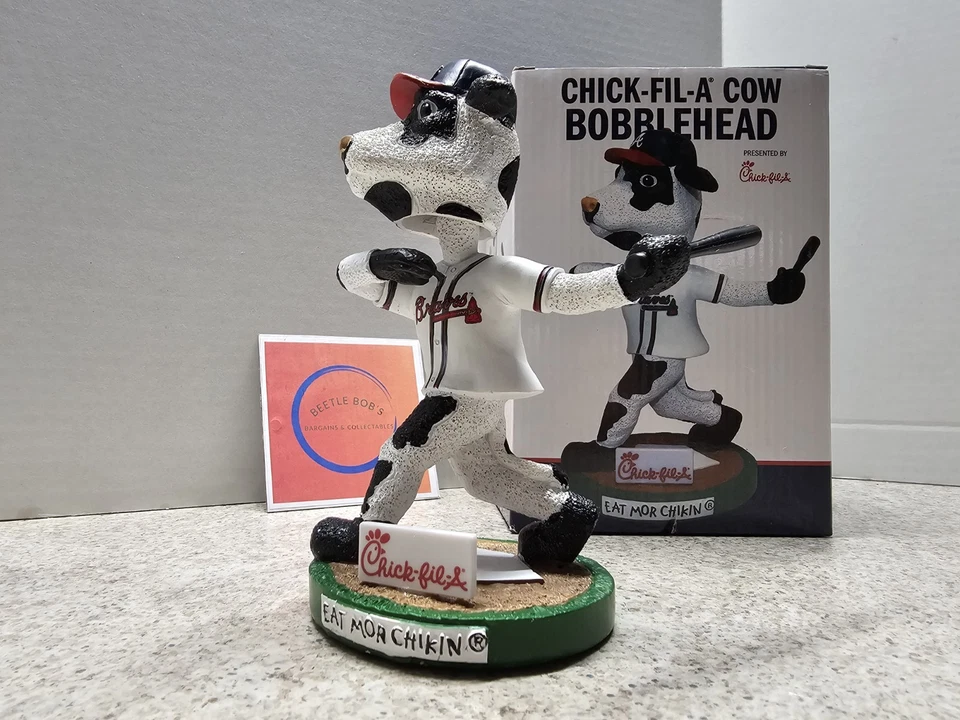 Chick-Fil-A Cow Atlanta Braves MLB 2024 SGA Bobblehead NIB - Image 4 of 4