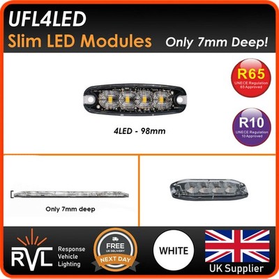 ULF4LED WEISS SCHLANK FLACH BÜNDIG LED STROBE R65 LICHT BAKE RECOVERY LIGHTBAR