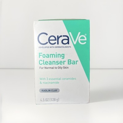 CeraVe Foaming Cleanser Bar, Soap-Free Body and Face Cleanser Bar for Oily Skin