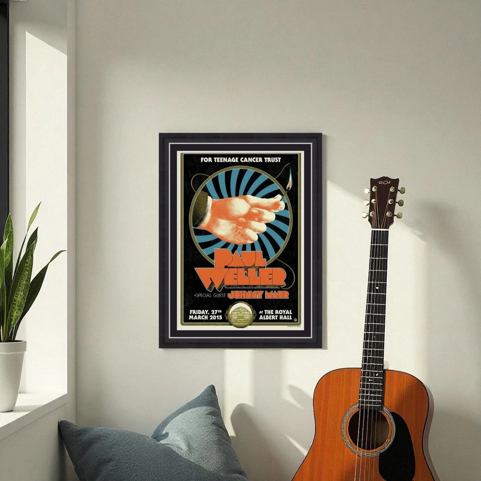 Paul Weller SIGNED & NUMBERED Gig Poster in Handmade Display COA Music Autograph - Image 2 of 4