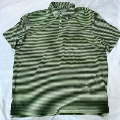 NWT Vineyard Vines On The Go Performance Polo XXL Bradley Stripe Sankaty Lime