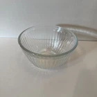 Pyrex Clear Glass Ribbed Nesting Mixing Bowl 3 Cups 7401-S 750 ml USA 1970's