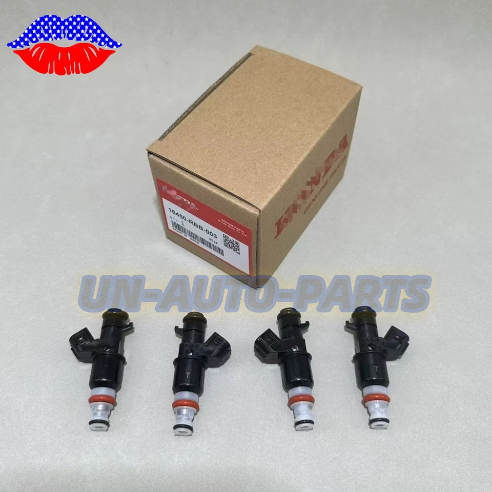 4 inyectores de combustible nuevos OEM 16450-RBB-003 PARA CIVIC Si RSX TYPE-S CSX 2.0L TSX 2.4L Foto 4 de 4