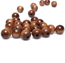 Wooden Beads 20mm Brown Round Wood Dark Color Loose 20mm,