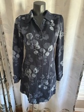 Women s Denim Colored Blue Floral Button Down Jacket