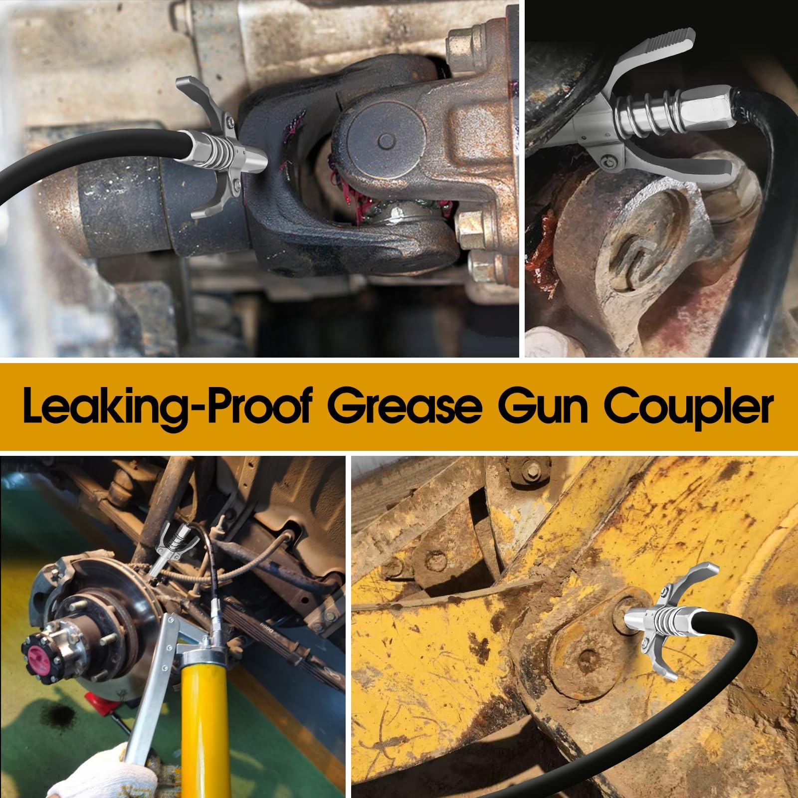 Grease Gun Coupler Grease Gun Tips Grease Gun Accessories 12000 PSI Leak Proo...