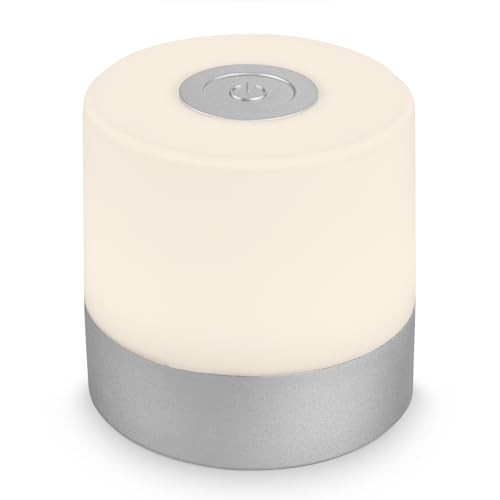 Mini Led Tischlampe Kabellos Dimmbar Touch USB-C Warmweiß Briloner Chrom-Matt-image