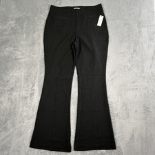 Anthropologie Maeve Off Duty Mid-Rise Flare Pants Womens 8 Black Wide Leg NWT