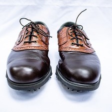 CALLAWAY DRYJOYS New Burgundy Brown Leather Shield Tip Golf Shoes Size 8M Case