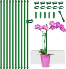Plant Stakes 15inch 10Pcs Plant Support Stakes Orchid Stakes Extended to 2ft 3ft