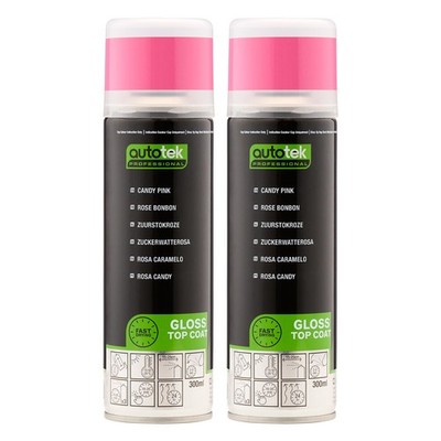 Autotek farbgenau schnelltrocknend Spr�hlack Candy Pink Emaille 300ml x2