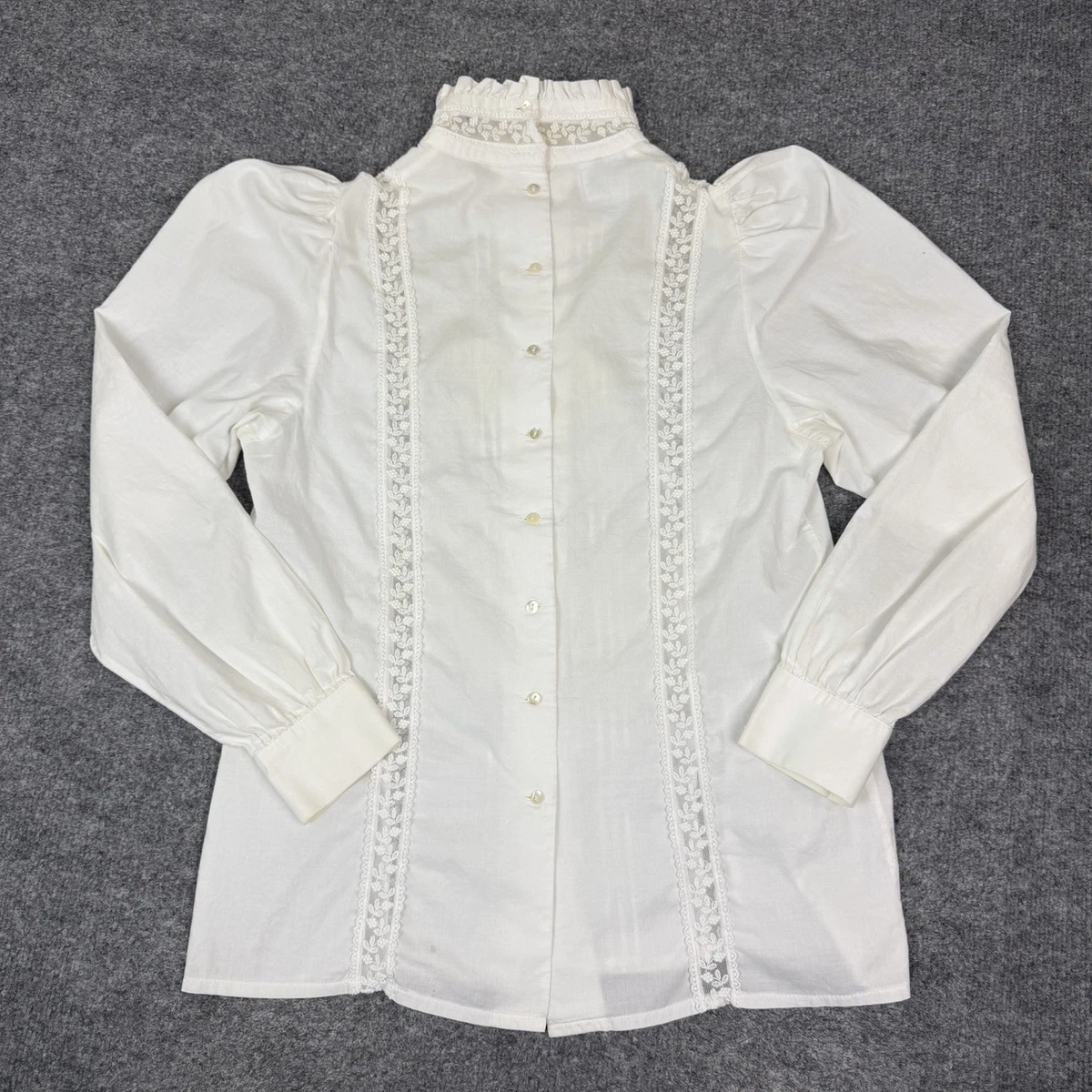 High Neck Ruffle Blouse In Vintage Tops & Blouses For Women for