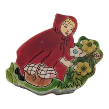 World of Meow 1981 Vintage Red Riding Hood Box Jewelry Set Earrings,Necklace