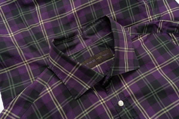 Men Etro Shirt Purple Cotton 40 /L / 48