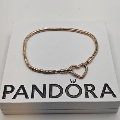 Pandora Armband Rosegold Herzverschluss Schlange Original ALE MET 582257C00 21CM