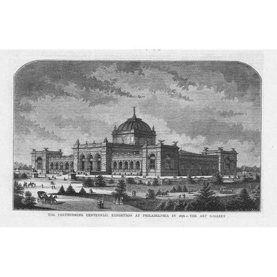 PHILADELPHIA The Centennial Exhibition in 1876 - Antique Print 1875