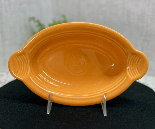 Retired SET of 2 Fiesta Individual Oval Baking Dishes  EUC lemongrass tangerine
