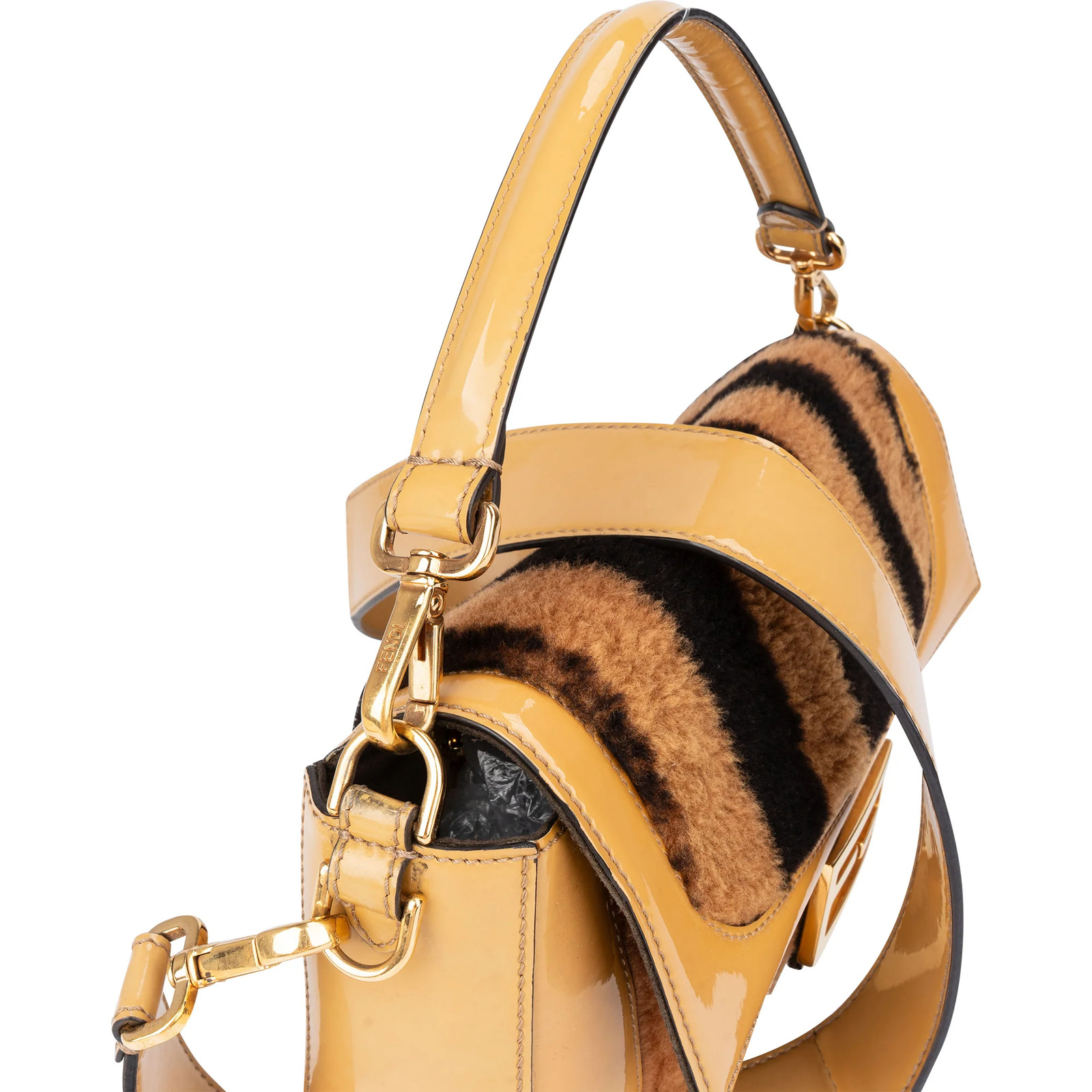 Fendi Shearling Baguette Buckle Handbag Bag Buckle Belt image 3