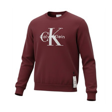 Calvin Klein Men s Logo Sweatshirt Size M Wine Burgundy Crewneck CK Pullover
