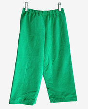 Handmade kid's unisex size 7/8 pull on elastic waist corduroy pants kelly green