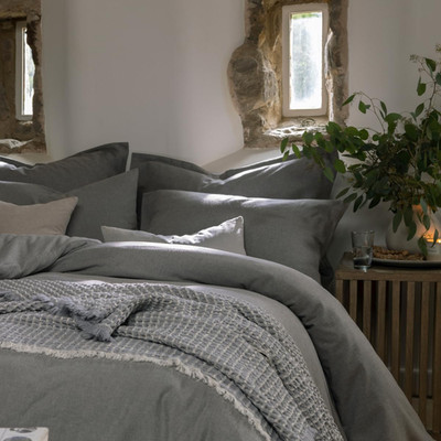 Luxury Silver Gray King Duvet Set | Ultra Soft Brushed Cotton