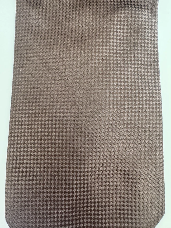 Corbata Les Copains marrón 100 % seda Foto 2 de 3