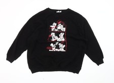 Unisex Adults UK M Regular Disney Black Pullover Sweatshirt