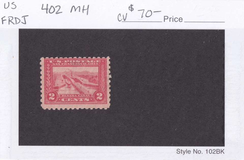 MATT'S STAMPS SCOTT #402 PANAMA-PACIFIC EXPOSITION 2-CENT 1915 ISSUE, MH CV$70 - Image 3 of 3