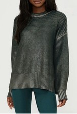 BEACH RIOT NWT Callie Sweater in Pine Shine Stunning Green Foil SizeXS