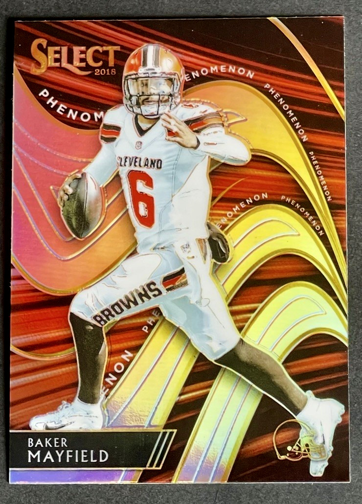 2018 Panini Select Baker Mayfield Rookie Phenomenon Silver Prizm RC #PH-9 Browns