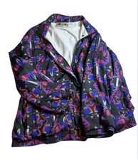 Aviat Sportif Women's M 80s Retro Geometric Colorful Windbreaker Full Zip