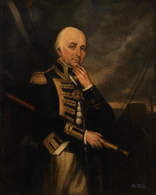 DAVE ORIGINAL Admiral Baron Collingwood Nelson Trafalgar Royal Navy ÖLGEMÄLDE