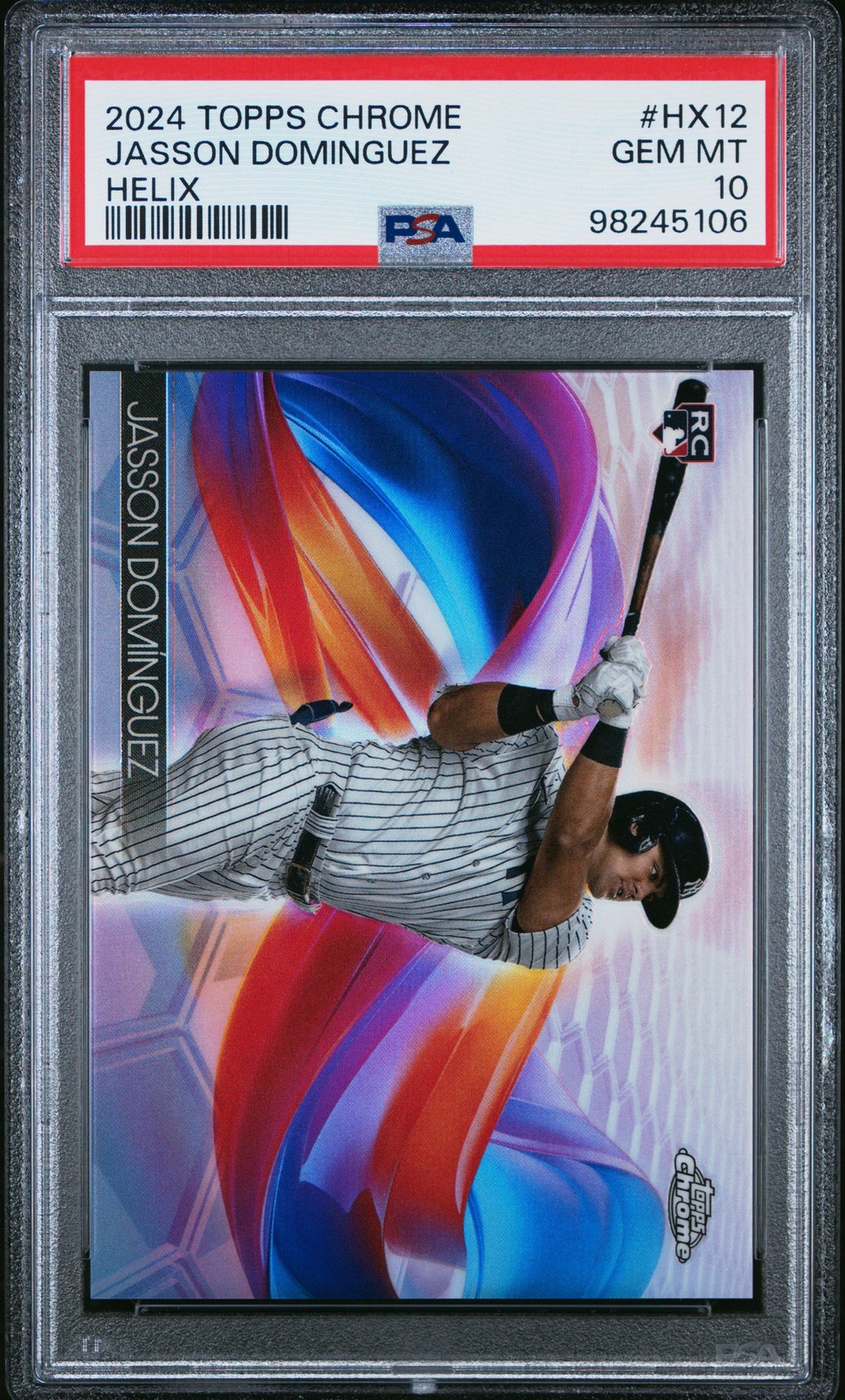 2024 TOPPS CHROME HELIX #HX12 JASSON DOMINGUEZ PSA 10
