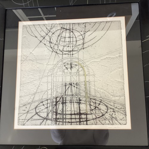 erhöhte Gravur Gold signiert Walter Valentini Ideale Stadt Rahmen nach Maß - Bild 2 von 11
