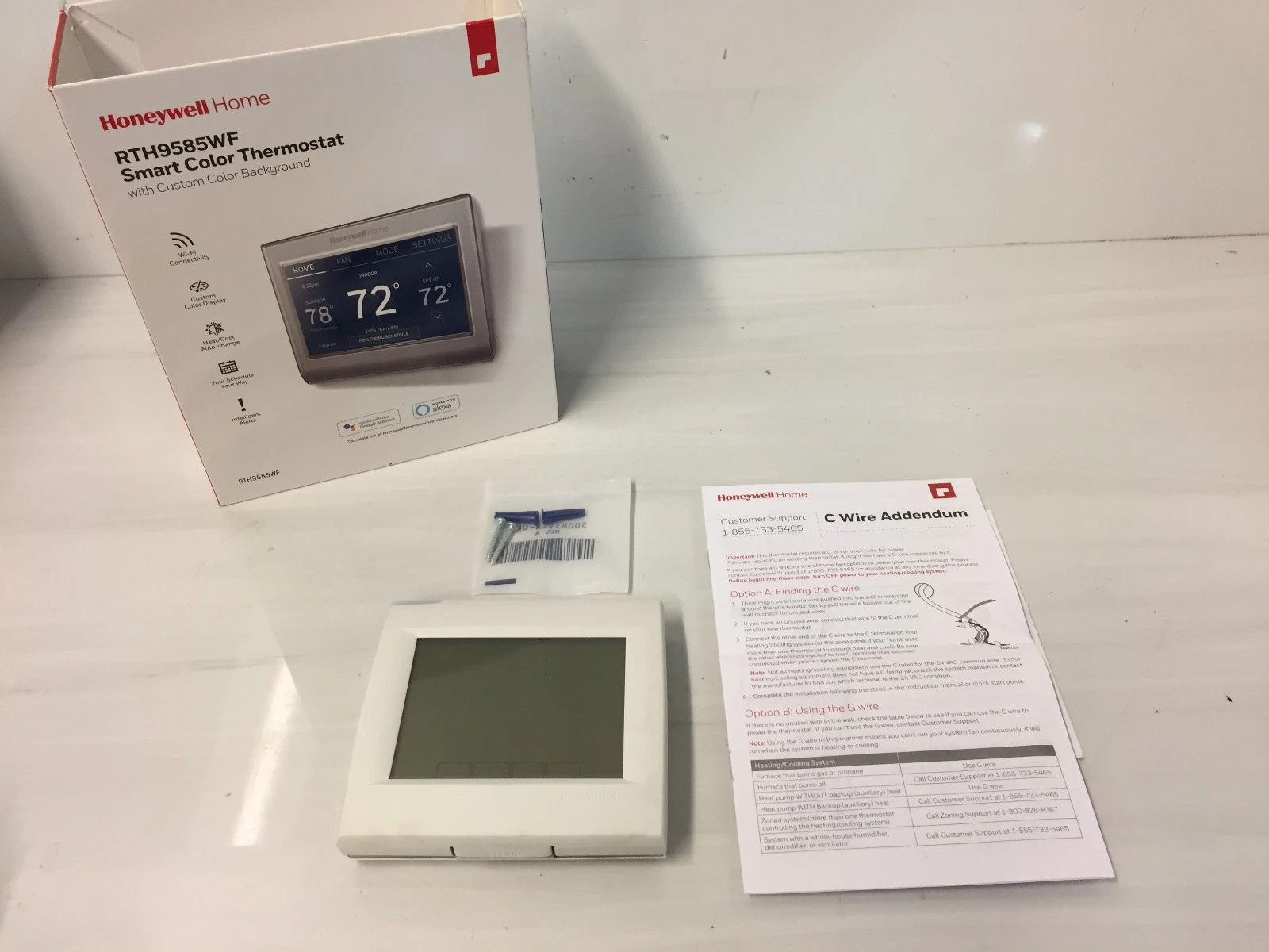 Honeywell Home RTH9585WF Smart Color Thermostat Wi-Fi RTH9585WF1004
