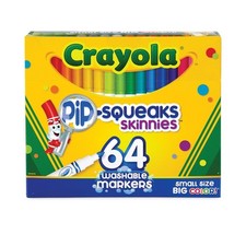Crayola 588764 Medium Tip Pip-Squeaks Skinnies Markers - Assorted 64/Set New