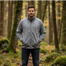 U.S. Polo Assn Fleece Sweater Jacket Men's Size 4XL Full Zip Pockets Gray Preppy