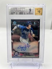 2018 BOWMAN DRAFT GREYSON JENISTA 56/75 BLACK REFRACTOR AUTO CDA-GJ BGS 9