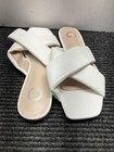 Journee Slide Sandal Women Size 7 White Crisscross Square Toe Padded Slip On — photo 3