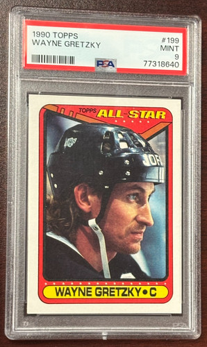 1990 Topps Hockey Wayne Gretzky #199 Graded PSA 9 MINT All-Star