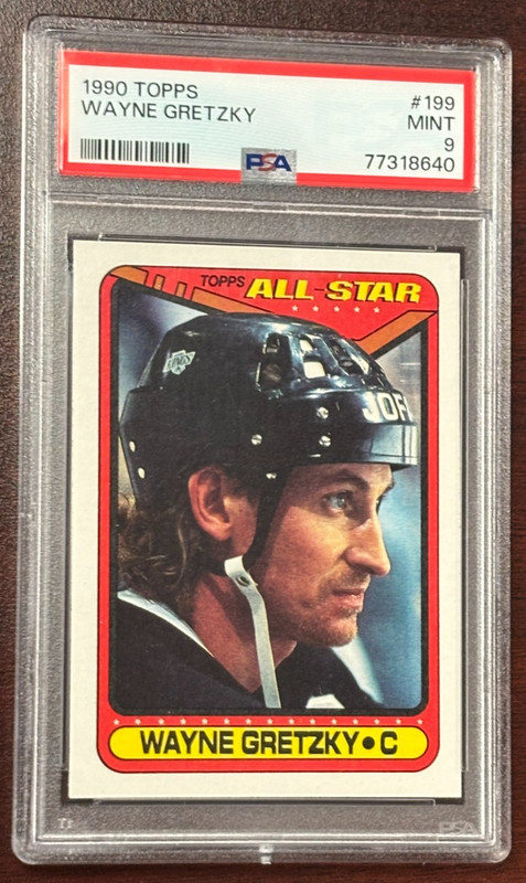 1990 Topps Hockey Wayne Gretzky #199 Graded PSA 9 MINT All-Star