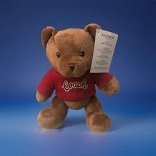 COACH FRAGRANCE TEDDY BEAR  with Red T-Shirt PLUSH STUFFED ANIMAL 8" 