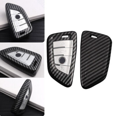 High Quality Car Carbon Fiber Key Case Wallet Cover Chain For BMW New X5 X6 X1 E - Foto 6