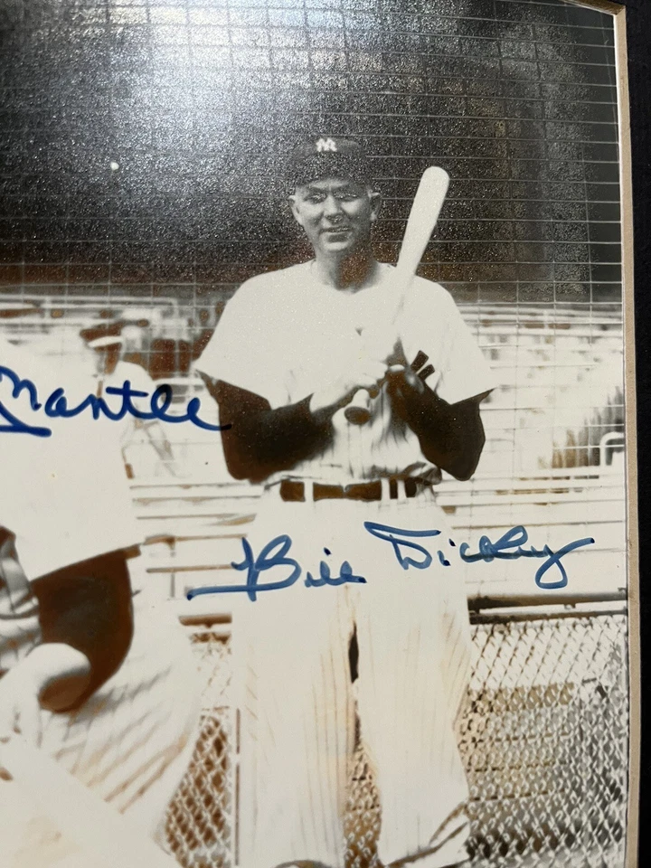 Mickey Mantle & Bill Dickey Autographed New York Yankees Matted 8x10 JSA LOA - Image 4 of 4