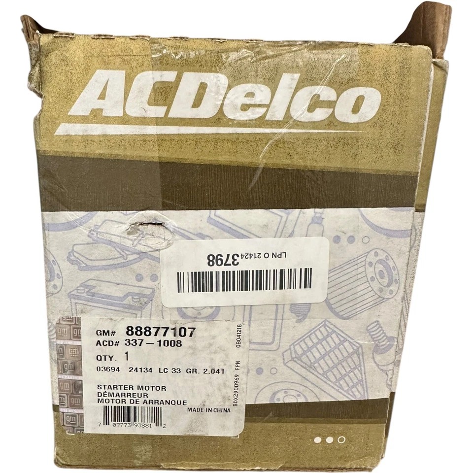 Motor De Arranque ACDelco 337-1008 Para 90-96 Chevrolet Cavalier Lumina Corsica Foto 3 de 4
