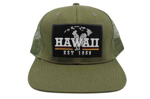Hawaiian Trucker Mesh Hat - Hawaiian Chicken, Est. 1959 - Adjustable, Green