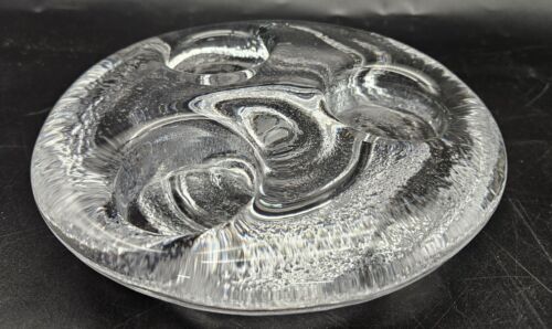 Thetford Trio Votive by Simon Pearce Hand Crafted Clear Art Glass Artist Signed - Picture 2 of 8