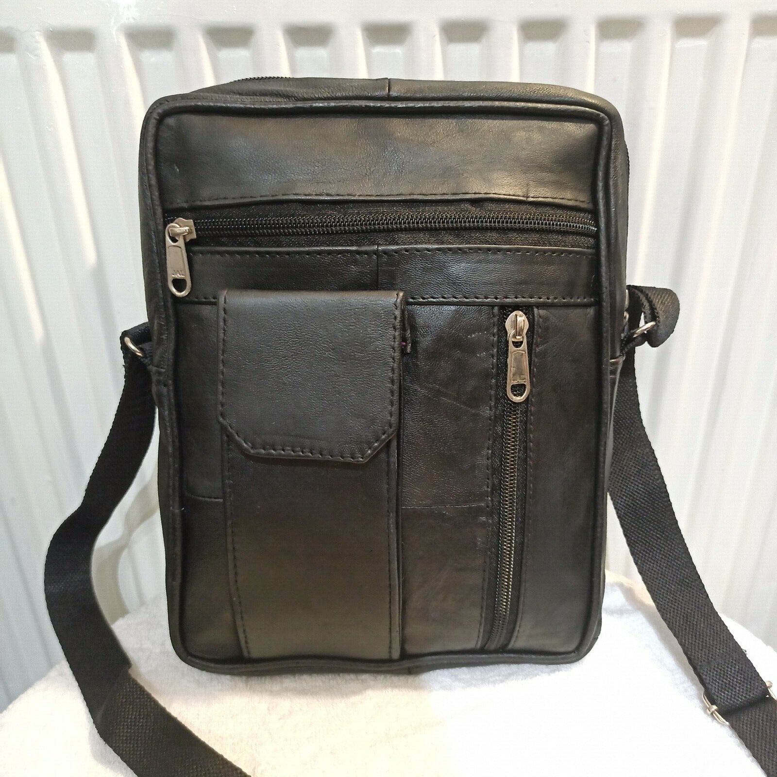 mens black leather shoulder bag for traveling purpose eBay